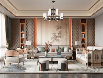 New Chinese Living Room 3d model