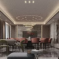 Modern Conference Room Interior With Large Screen Blue Seats White Walls And Lighting
