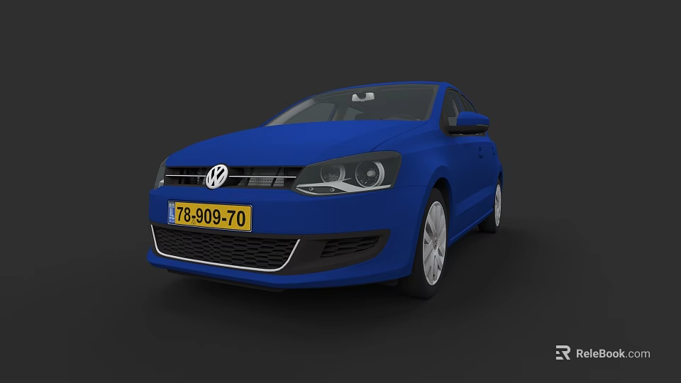 Blue Volkswagen Car Exterior Design With Front View And Modern Styling Features 3d model 