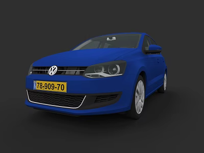Blue Volkswagen Car Exterior Design With Front View And Modern Styling Features 3d model