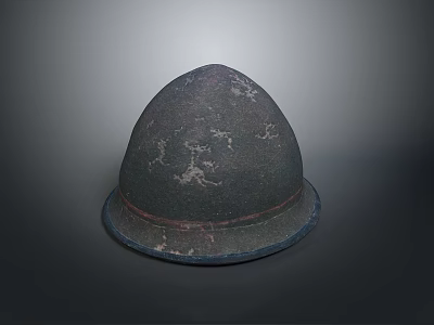 Vintage Military Helmet Featuring Worn Texture And Dark Color Historical Weapon Accessory 3d model