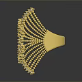 Radiant Golden Furniture Ornament With Beaded Design And Crystal Embellishments