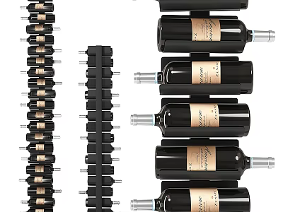 Modern Wall Mounted Wine Cabinet With Organized Multiple Bottle Storage 3d model