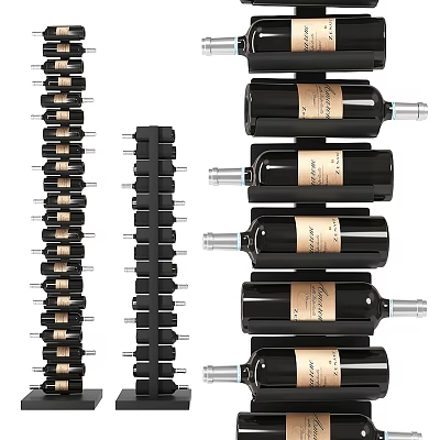 Modern Wall Mounted Wine Cabinet With Organized Multiple Bottle Storage 3d model