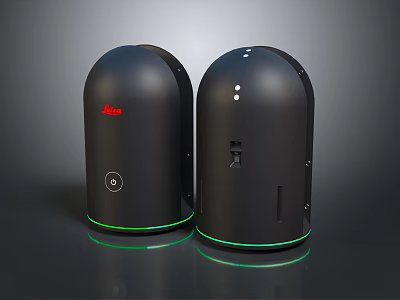 Black Wireless Bluetooth Speakers With Red Logo Green Light Ring And Top Control Buttons 3d model