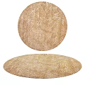 Round Rug With Beige Wave Patterns And Soft Texture For Modern Living Room