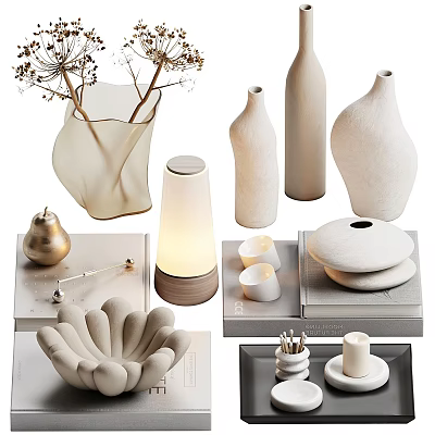 Minimalist Home Living Accessories Vases Lamps And Various Decor Pieces 3d model