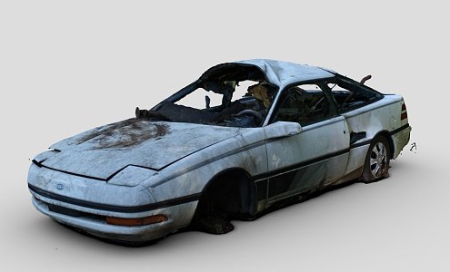 Abandoned 90 s coupe 3d model