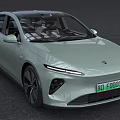 Light Green Electric Sedan With Modern Design Panoramic Sunroof And Black Wheels