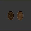 Rustic Wooden Buckets With Oval Shape And Black Hoops On Dark Surface
