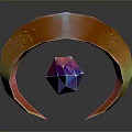 Colorful Crystal Shaped Decorative Home Accessory With Shiny Surface And Curved Ring Design