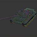 Military Main Battle Tank With Long Barrel Tracks Armored Turret And Heavy Armor Design