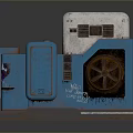 Blue Computer Server With White Top And Cooling Fan For Office Data Use