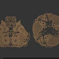 Traditional Chinese Carved Paper Cut Art With Carp Fish And Auspicious Patterns