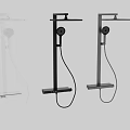 Modern Chrome Shower Faucet With Fixed Head And Handheld Sprayer Design