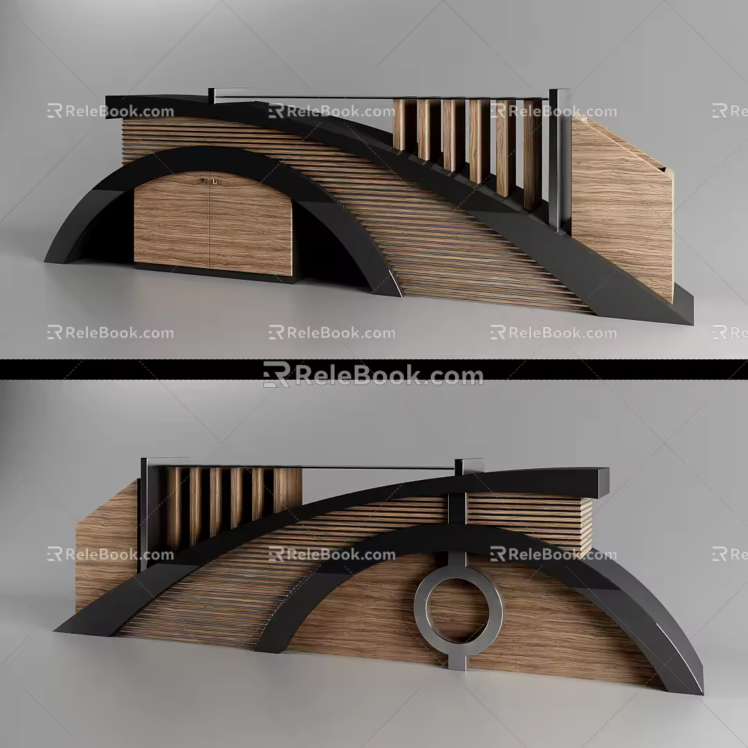 Modern reception desk 3d model