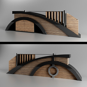 Modern reception desk 3d model