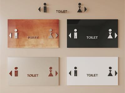 Male and female symbols of public restrooms Toilet signs 3d model