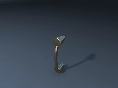 Modern Brass Door Handle With Curved Design For Contemporary Interior Spaces 3d model