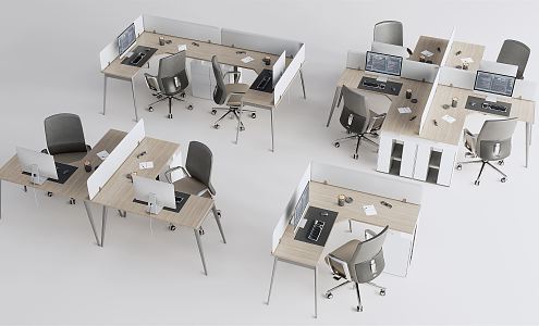 modern office desk and chair 3d model