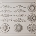 Various Decorative Carvings With Ornate Circular And Floral Pattern Designs For Interior Decoration