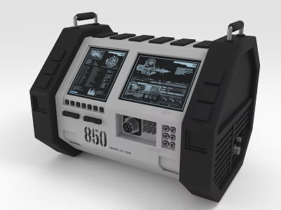 Portable Power Station Model 850 With Dual Digital Screens Control Buttons And Handles 3d model