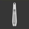 Shiny Silver Metal Nail Clipper With Smooth Design And Reflection On Black Surface 3d model