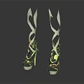 High Heel Shoes Featuring Gold And White Twisted Straps Black Upper Platform Sole Golden Heel