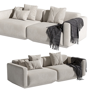 Modern Minotti double sofa 3d model