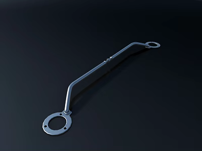 Stainless Steel Mechanical Support Rod With Circular Mounting Plates 3d model