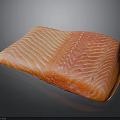 Premium Fresh Salmon Fillet with White Stripes and Orange Red Color on Black Background