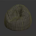 Comfortable Modern Gray Plaid Fabric Bean Bag Chair For Living Room Space