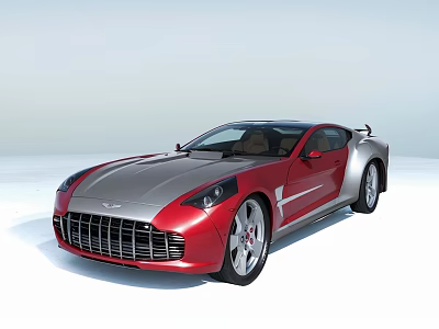 Red and Silver Sports Car with Sleek Body Design and Sporty Appearance 3d model