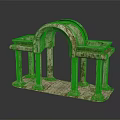 Classical Entrance Gate With Arch Design Stone Columns And Ornate Pedestals Details