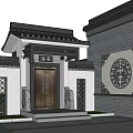 New Chinese Style Gate Building Courtyard Gate 3d model