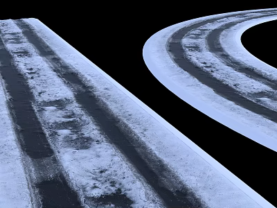 Modern Road Facilities Featuring Curved Traffic Lanes And Asphalt Pavement Markings 3d model
