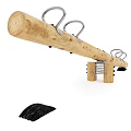 Outdoor Children Playground Equipment Including Net Swing Climbing Post And Wooden Seesaw