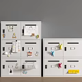 White Filing Cabinets with Multiple Drawers Sticky Notes Stickers and Office Supplies