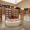 Elegant Tobacco and Liquor Store Interior With Display Shelves Red Gift Boxes And Products