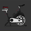 Black And White Stationary Exercise Bike With Flywheel Seat And Handlebars For Home Fitness