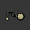 Vintage Green Tractor With Large Black Tires And Classic Retro Design