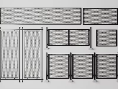 Stylish Metal Mesh Architectural Screens With Various Grid Patterns And Frame Designs 3d model