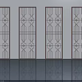 Four Decorative Hinged Doors With Intricate Geometric Patterns For Interior Design 3d model