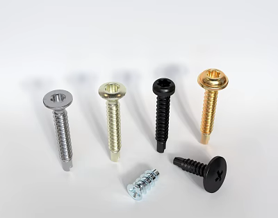 Hardware Tools Assorted Metal Screws in Silver Gold Black Colors for Construction and Repair 3d model