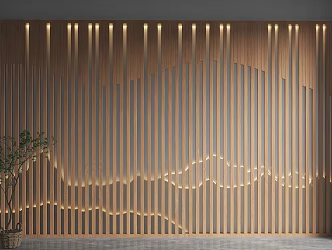 Modern background wall grille landscape background wall cloud landscape partition background landscape wall sofa background 3d model
