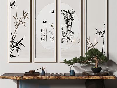 New Chinese-style Plant Painting Hanging Painting Combination model