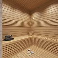 SPA Sauna Space With Lockers And Resting Benches 3d model