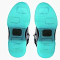 Gray And Light Blue High Top Shoes With Mesh Upper Straps And Light Blue Sole