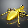 Golden Insect Shaped Pendant With Black Dotted Details Fashion Jewelry Accessory