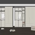 Modern Wardrobe Interior Design With White Glass Doors Ample Storage And Neat Layout